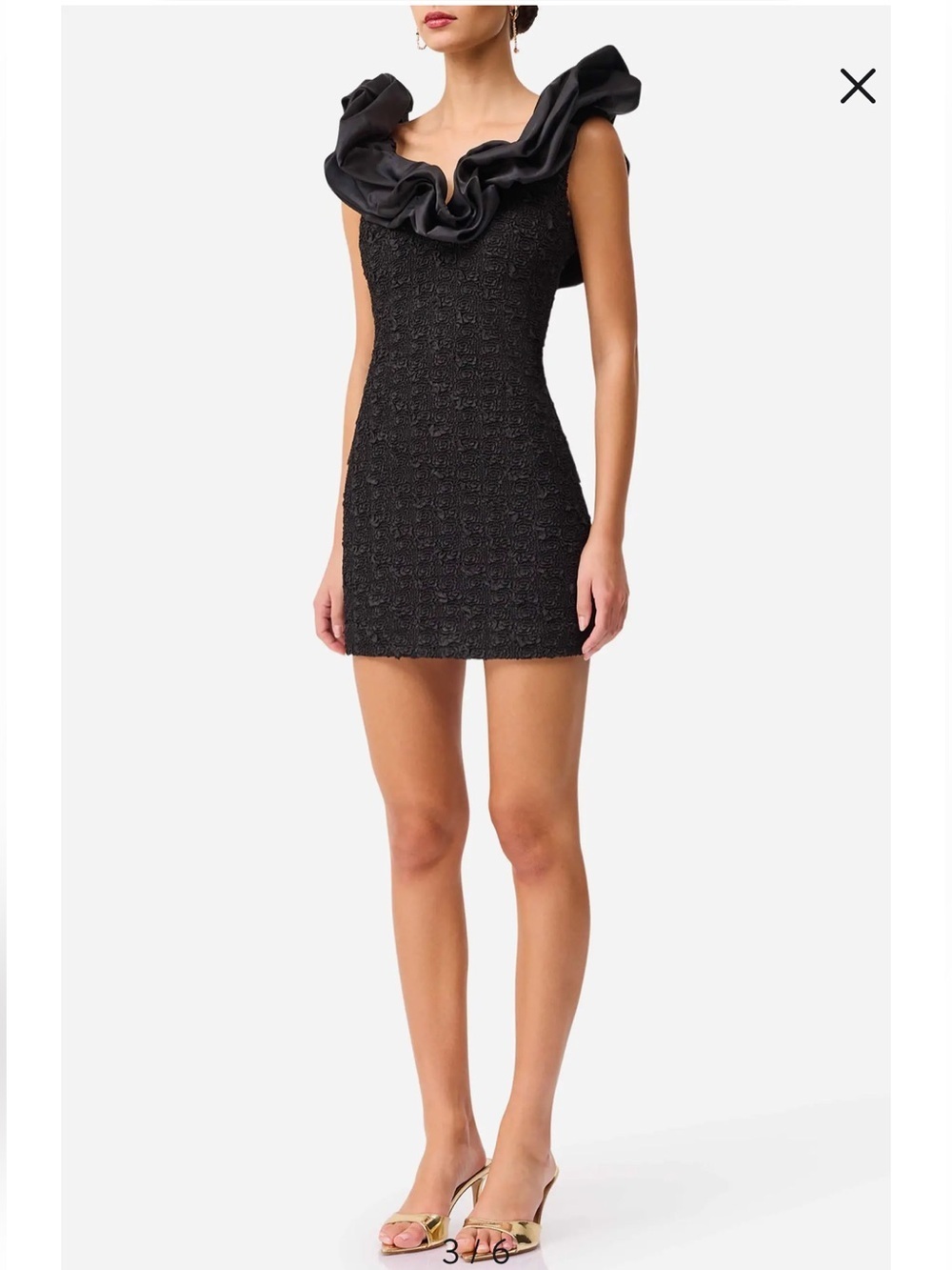 Elliatt Paloma Satin Ruffle & Floral Jacquard Cocktail Minidress Medium - Picture 4 of 16